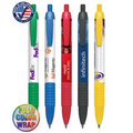 Full Color "Wide One" Wide Barrel Full Color Click Pen w/ Rubber Grip